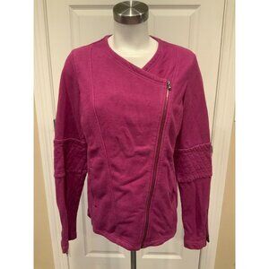 Under Armour Dark Pink Asymmetrical Zip-Up "Fitted" Sweatshirt Jacket, Size L